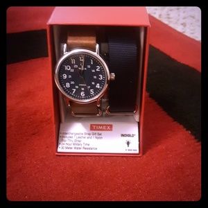 Leather and Silver Watch